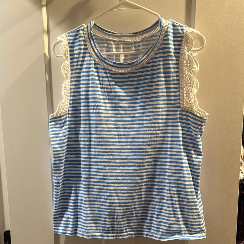 Lilly Pulitzer Blue and White Tank Top